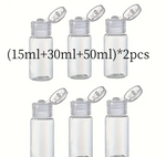 Ferðaflöskusett – 6 í pakka (15ml/30ml/50ml)